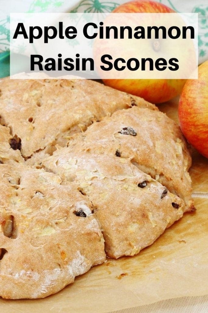Apple cinnamon sultana scones pin image
