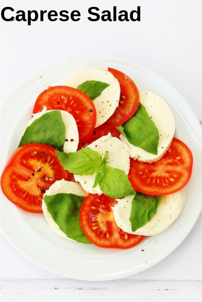 Easy caprese salad pin image