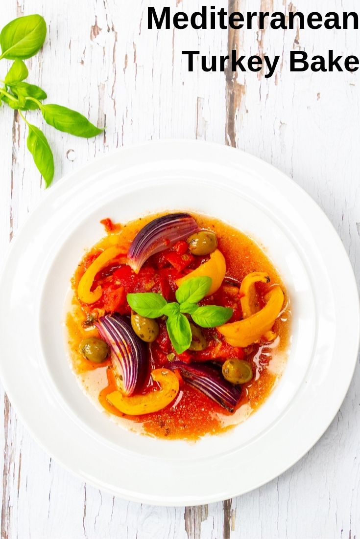 Mediterranean turkey bake pin image