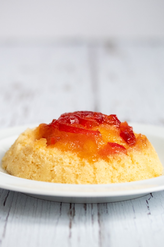 Marmalade sponge pudding on a plate