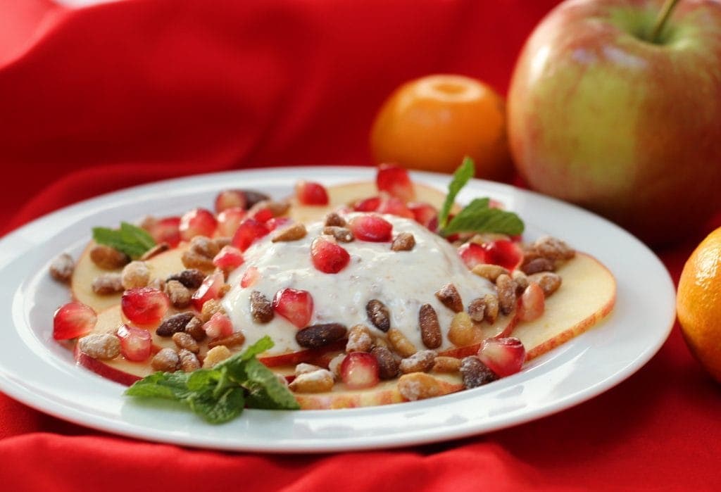 Apple carpaccio with apple and clementines