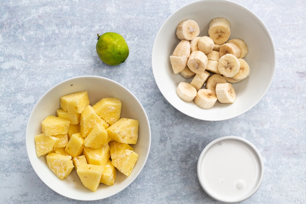 Ingredients for pina colada nice cream
