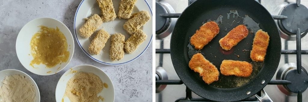 Making the tofu katsu