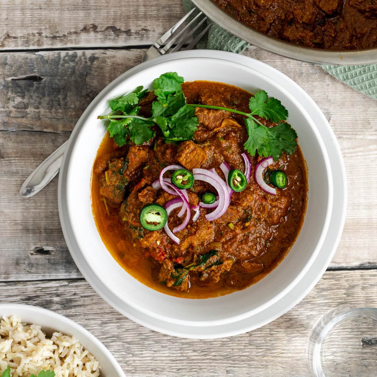 Bowl of  Lamb Bhuna curry