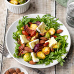 plate of air fried brussels sprouts salad