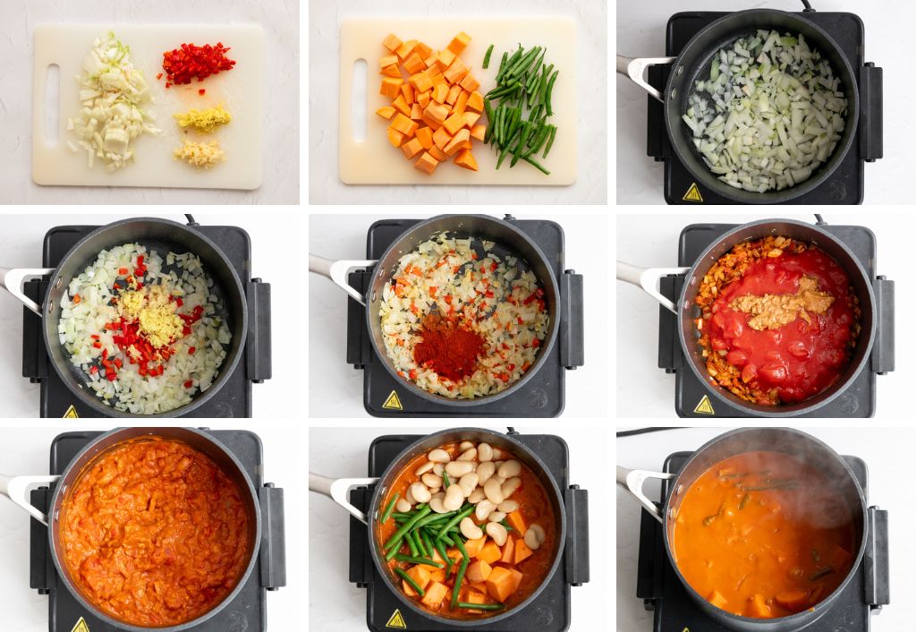 How to make vegan African peanut stew with sweet potato and butter beans