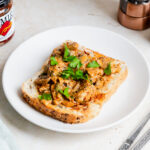 Creamy harissa mushrooms on toast