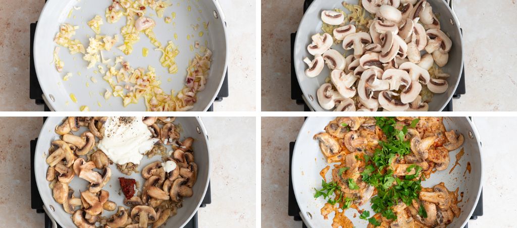 How to make creamy harissa mushrooms step by step